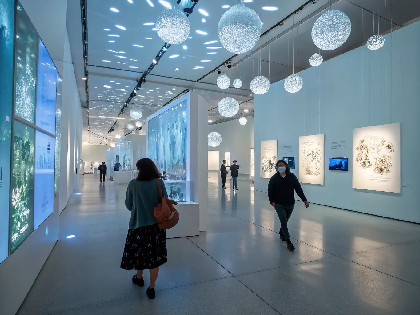 A captivating image of an art exhibition organized by DE VIP ART'S - DE VAS, featuring a diverse collection of artworks and attendees appreciating the display.